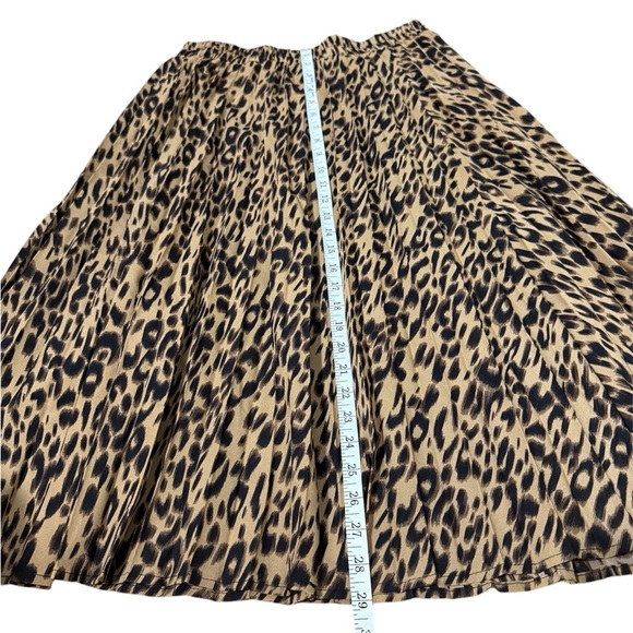 Women’s Chartou Chic Elastic High Waisted A Line Leopard Print Pleated Shirring - Picture 4 of 14